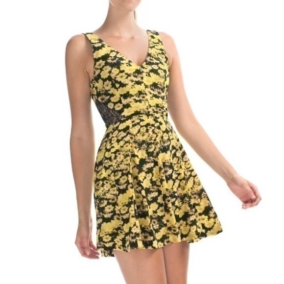 ERIN by Erin Fetherston Yellow Floral Dress - Picture 1 of 8